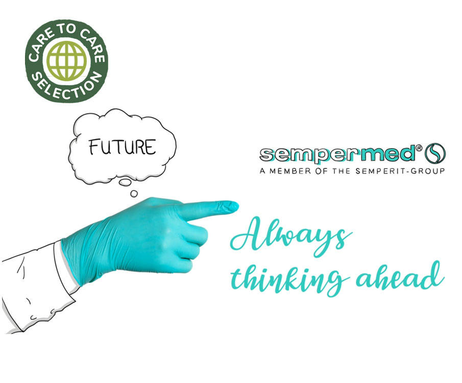 blå handske care-to-care-logo